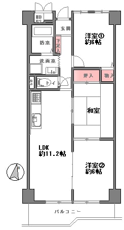 大阪市北区中津の中古マンションの間取り