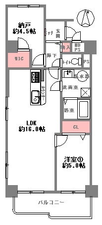 大阪市西区新町のリフォームマンション間取り