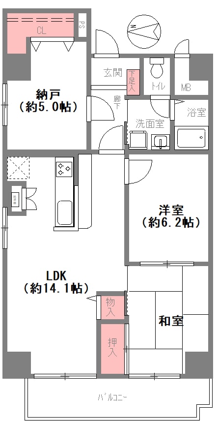 大阪市西区新町西長堀のリフォームマンション間取り