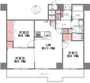 大阪市西区南堀江のリフォーム中古マンション間取り