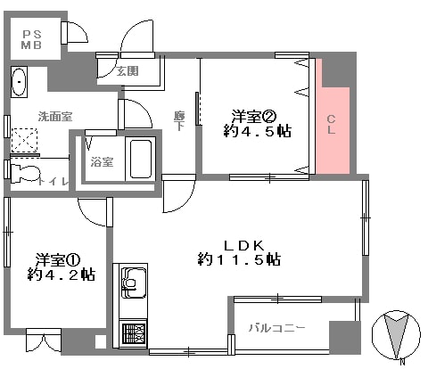 大阪市西区西本町リノベーション中古マンションの間取り